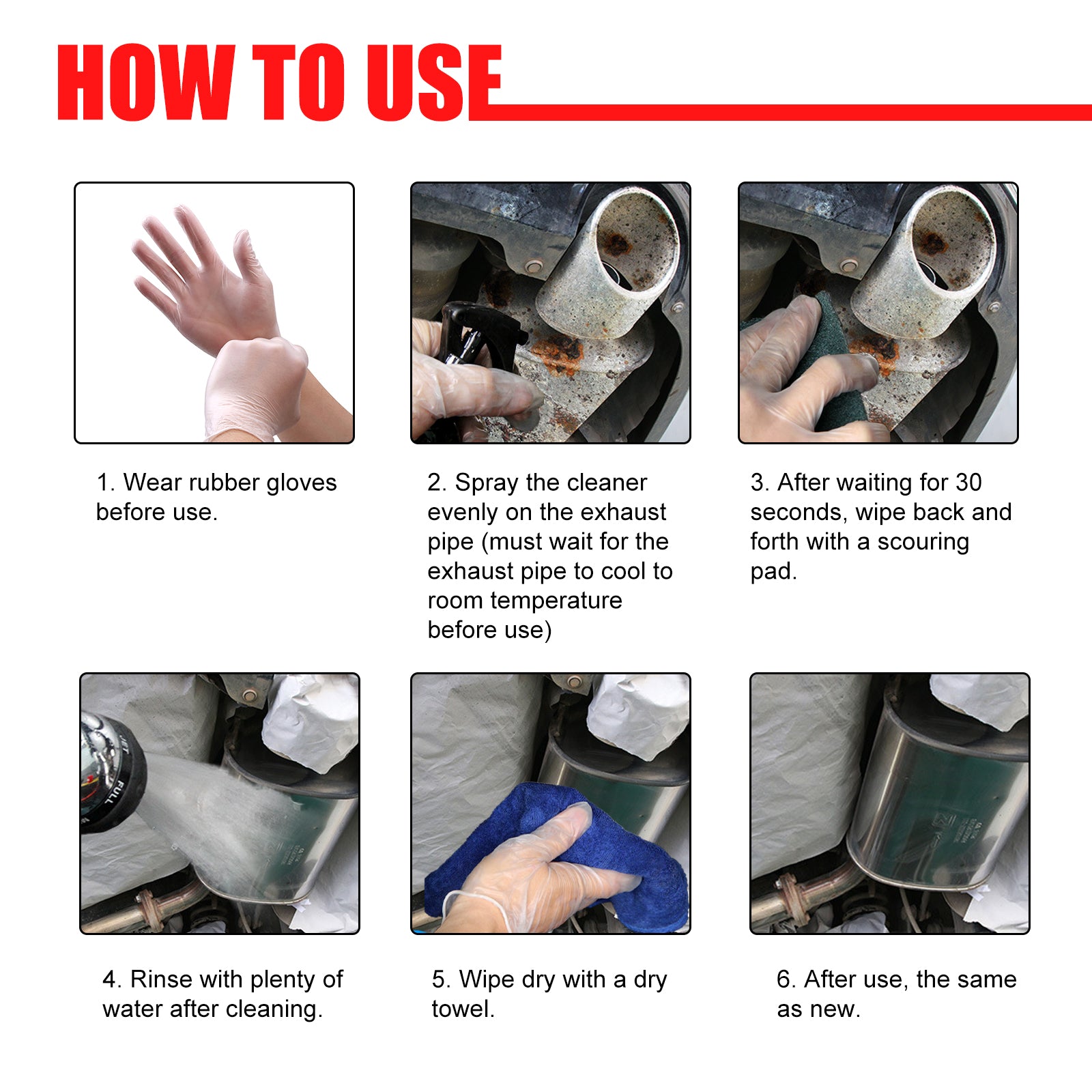 Rayhong Multi-Functional Metal Anti-Rust Cleaner For Car Exhaust Pipes (120ml Set) Exhaust Pipe Motorcycle Equipment Maintenance