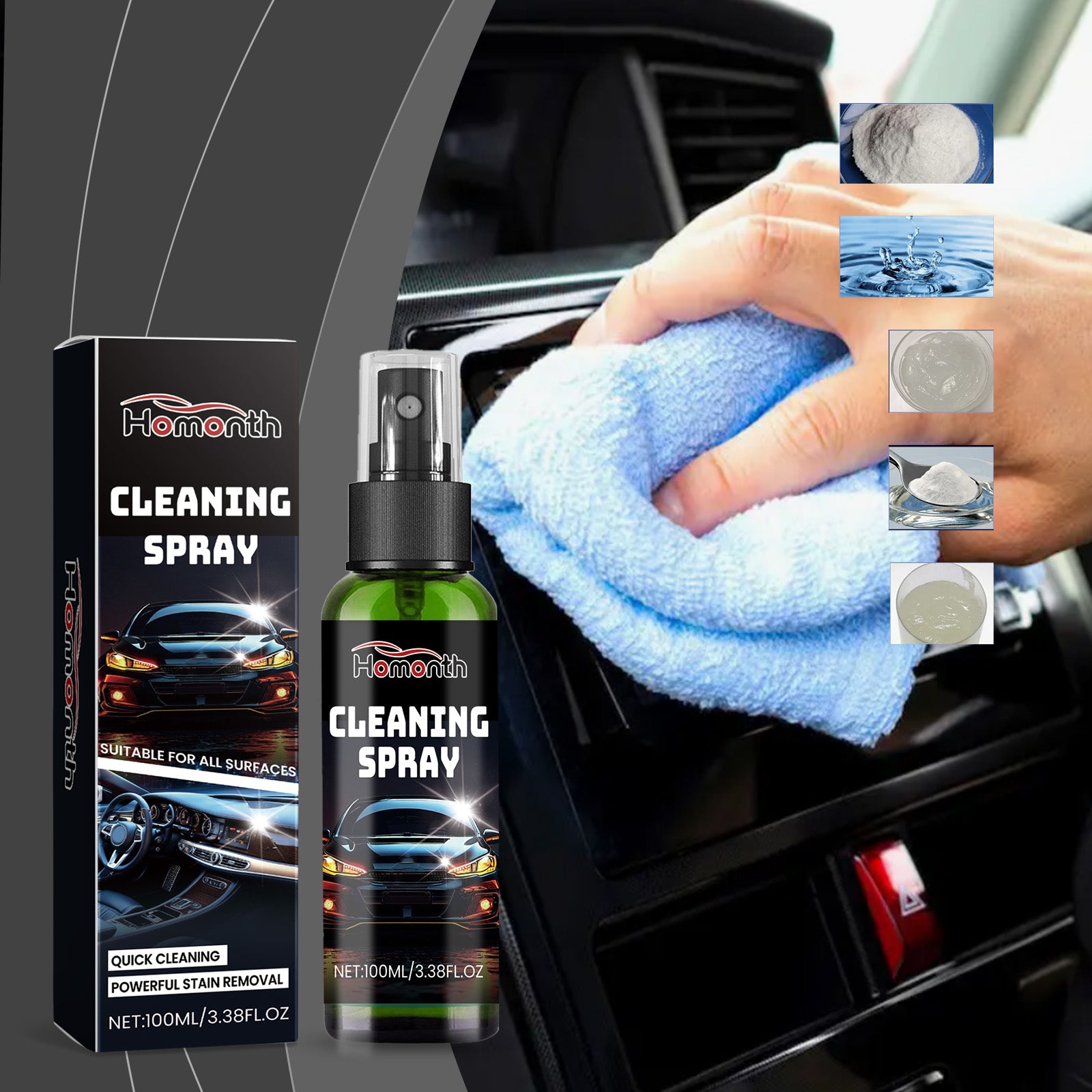 Multi-Functional Cleaning Agent, Household Multi-Purpose Decontamination Car Interior Cleaning Care Cleaner