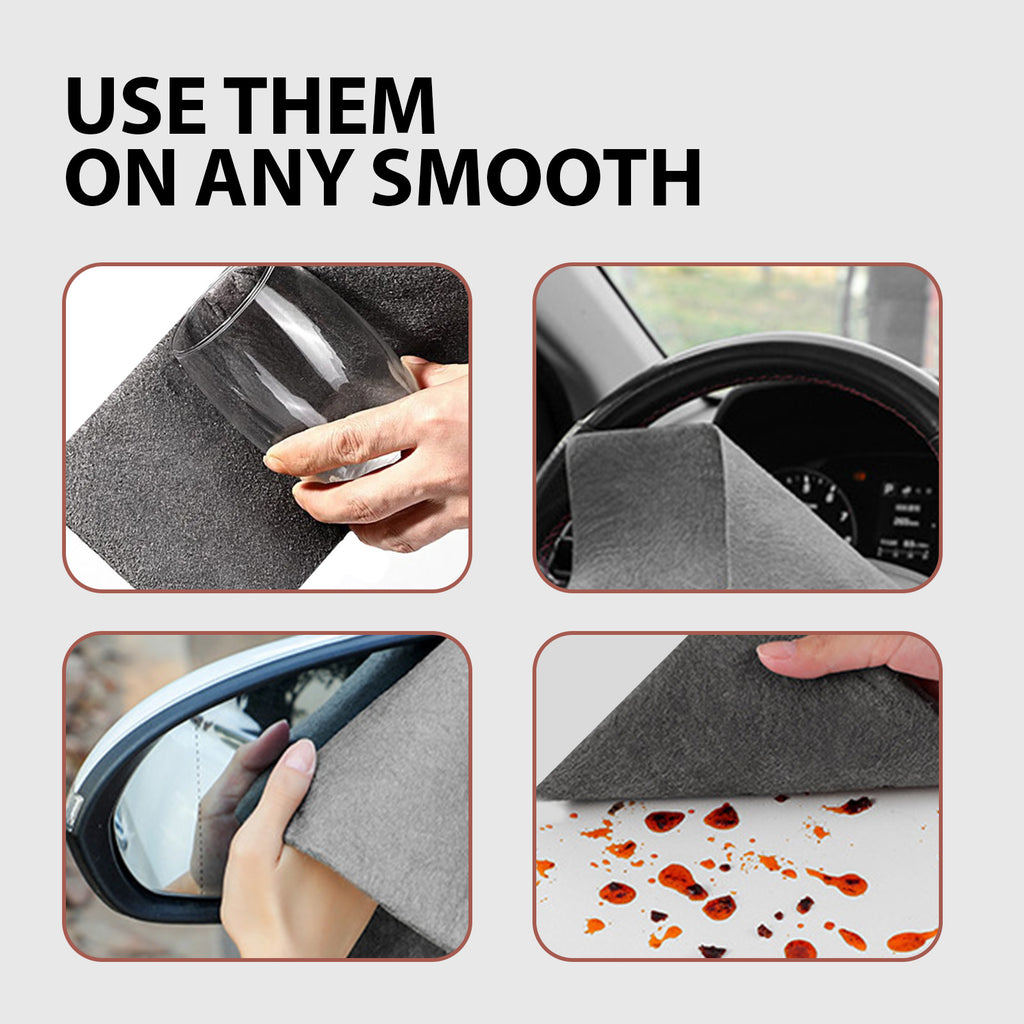 Fiber Cloth Window Cup Car Windshield Cleaner Smooth Wet And Dry Decontamination Cloth