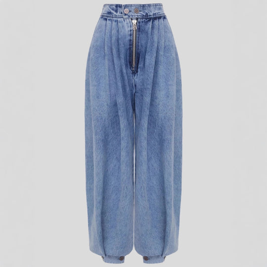 High waisted zipper leg tied jeans for women