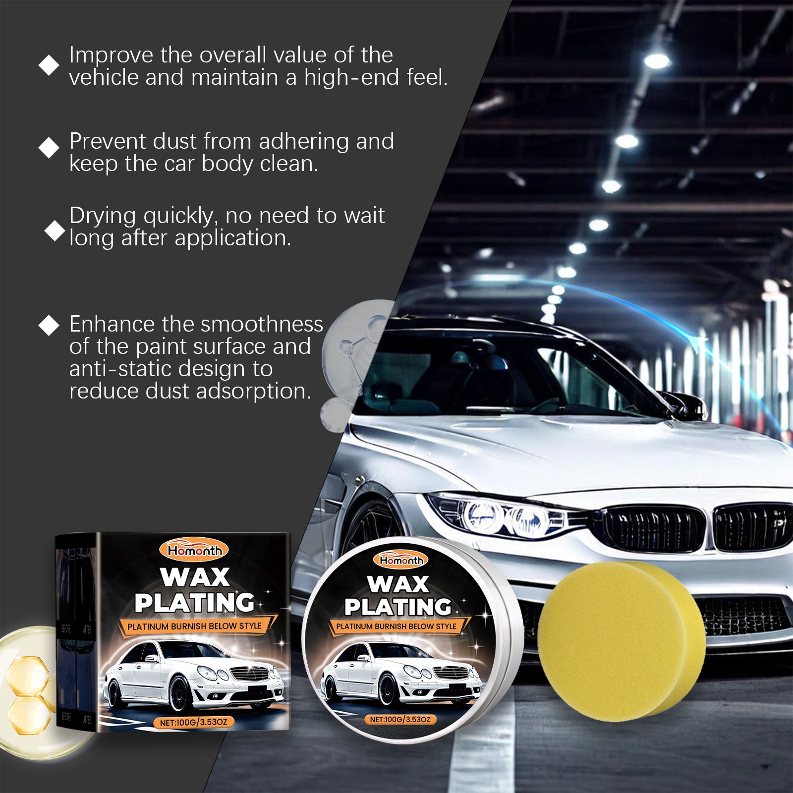 Car Polishing Repair Set, Scratch Repair Refurbishment Anti-Fouling Brightening Paint Waxing And Polishing Set