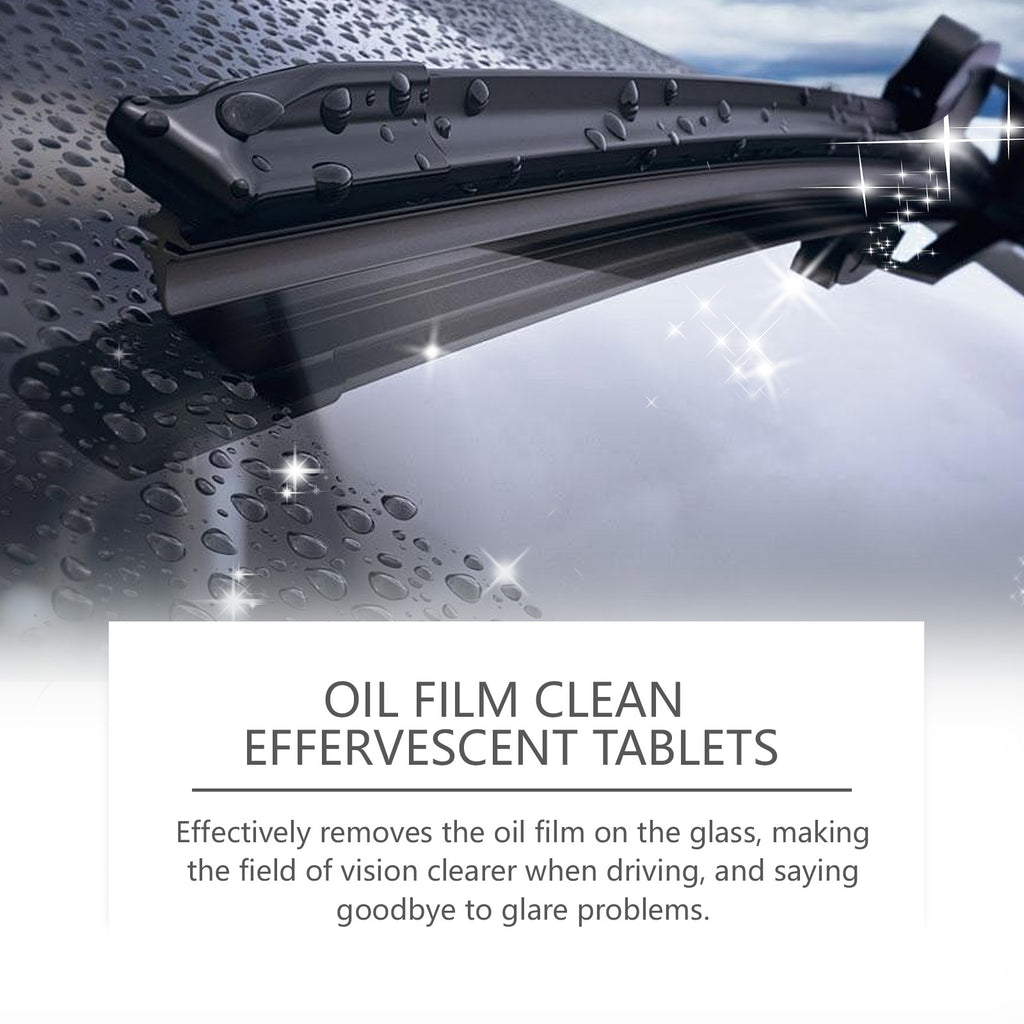 Glass Oil Film Cleaning Tablet, Front Inner Windshield Oil Film Removing Stain Brightening Cleaning Tablet