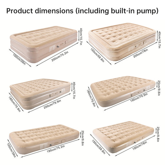 One-Touch Self-Inflating Air Mattress with Built-in Pump – Portable, Moisture-Resistant Camping & Travel Air Bed