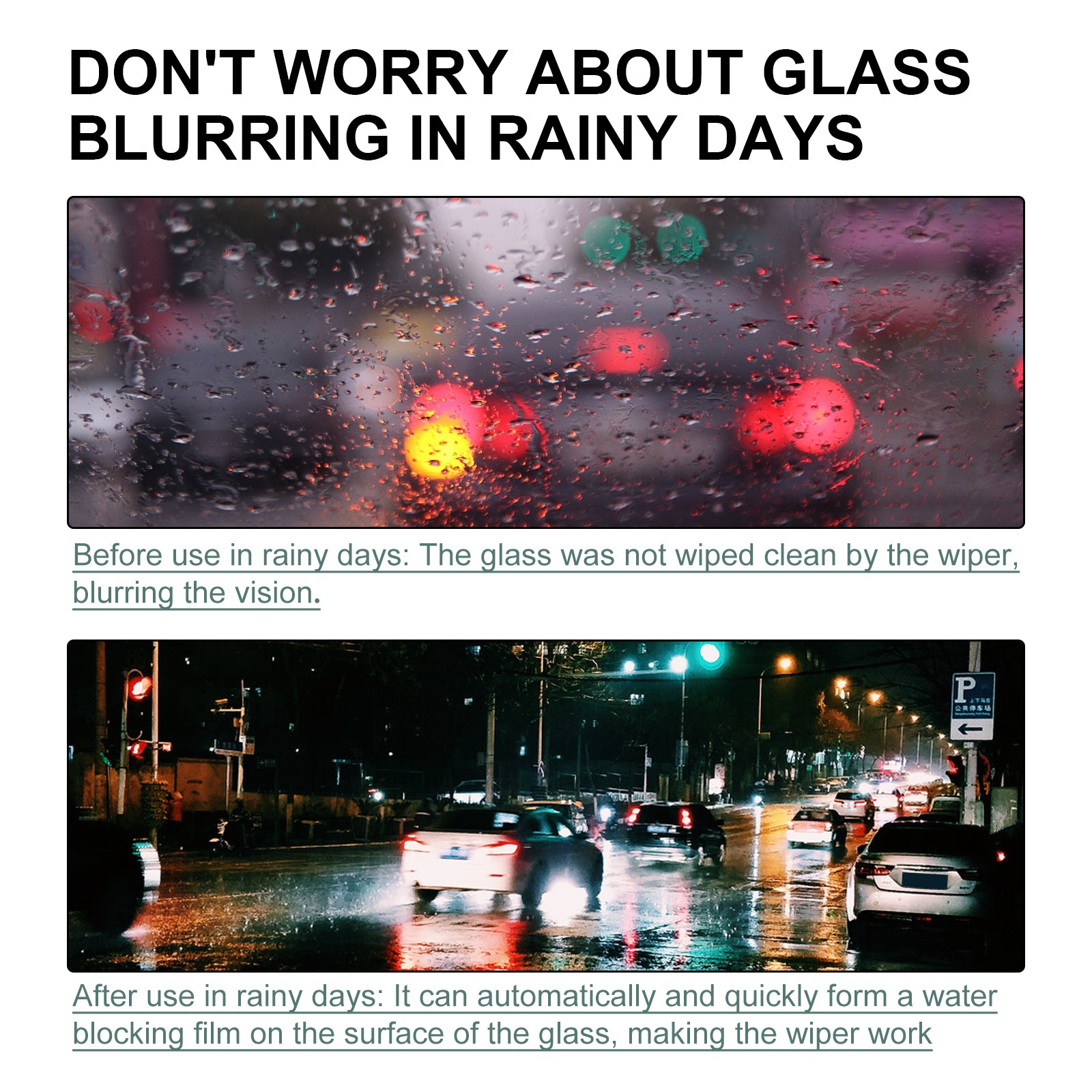 Rayhong Car Glass-Anti Fog Hydrophobic Coating Spray, Rearview Mirror Windshield Cleaner Stains Hydrophobic Water Spray Antifogging Agent