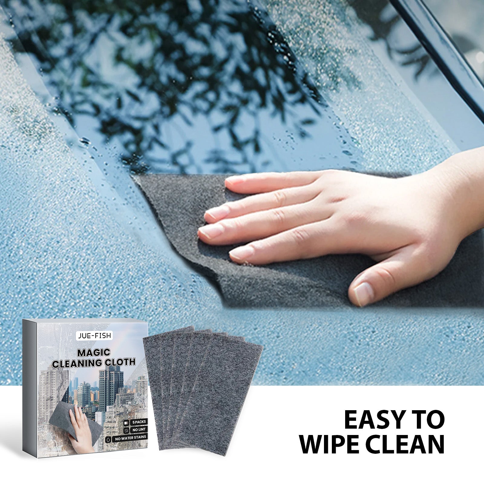 Fiber Cloth Window Cup Car Windshield Cleaner Smooth Wet And Dry Decontamination Cloth
