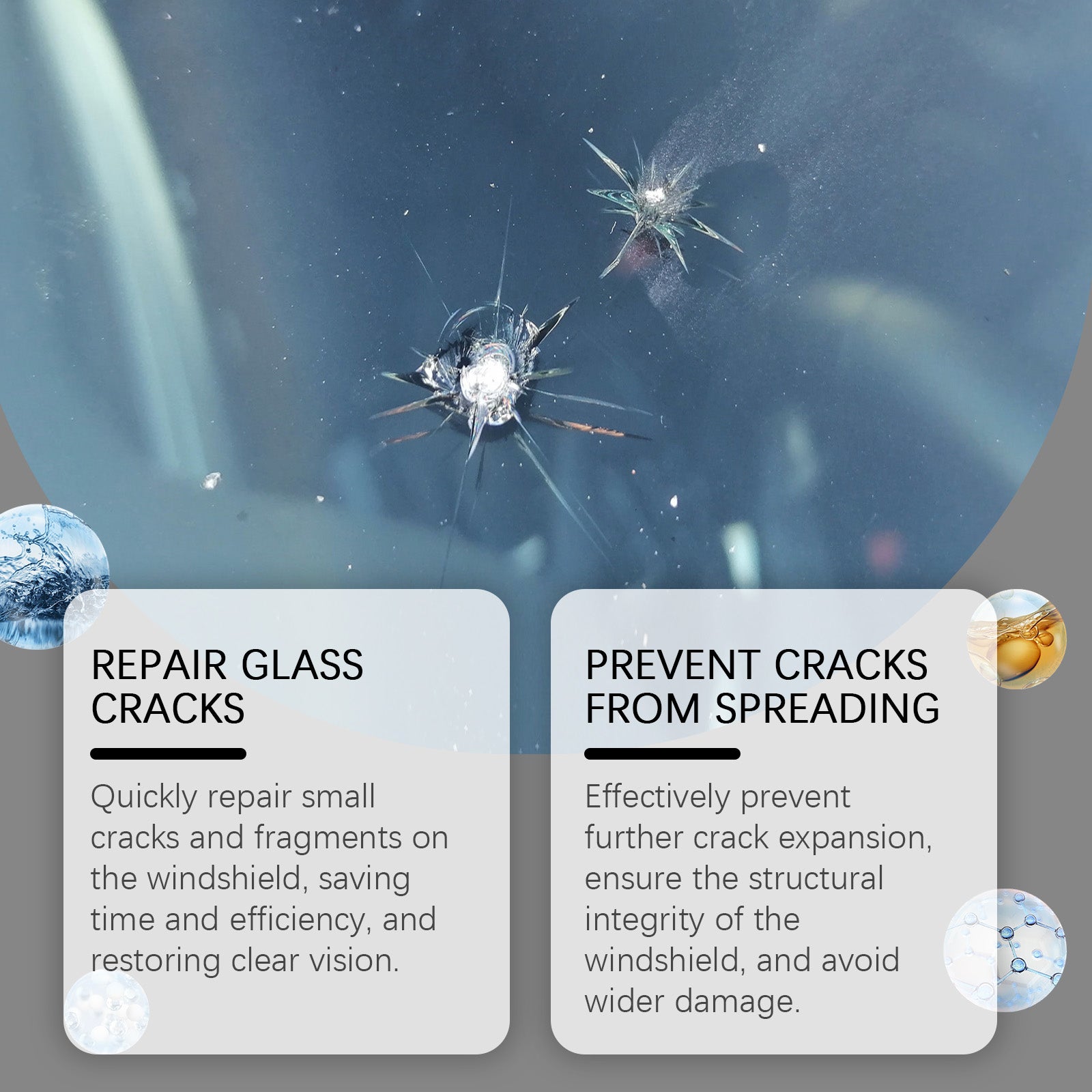 Windshield Repair Adhesive, Windshield Cracks And Scratches Repair Clear Vision Repair Adhesive