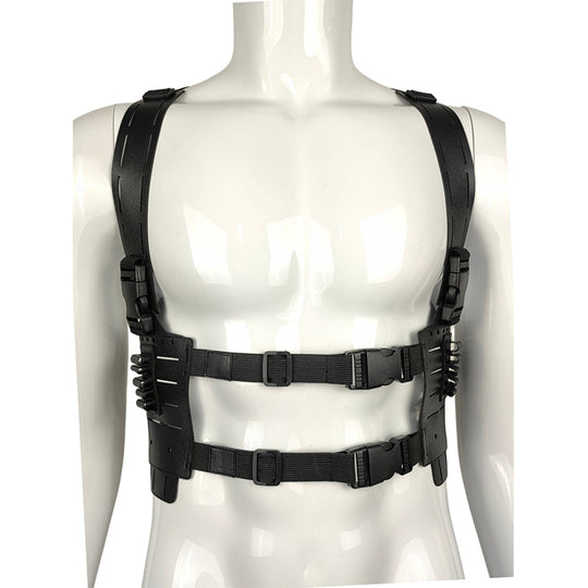 Tactical Shoulder Harness for Airsoft & Cosplay, Leon Kennedy Style Utility Chest Rig for Resident Evil Fans