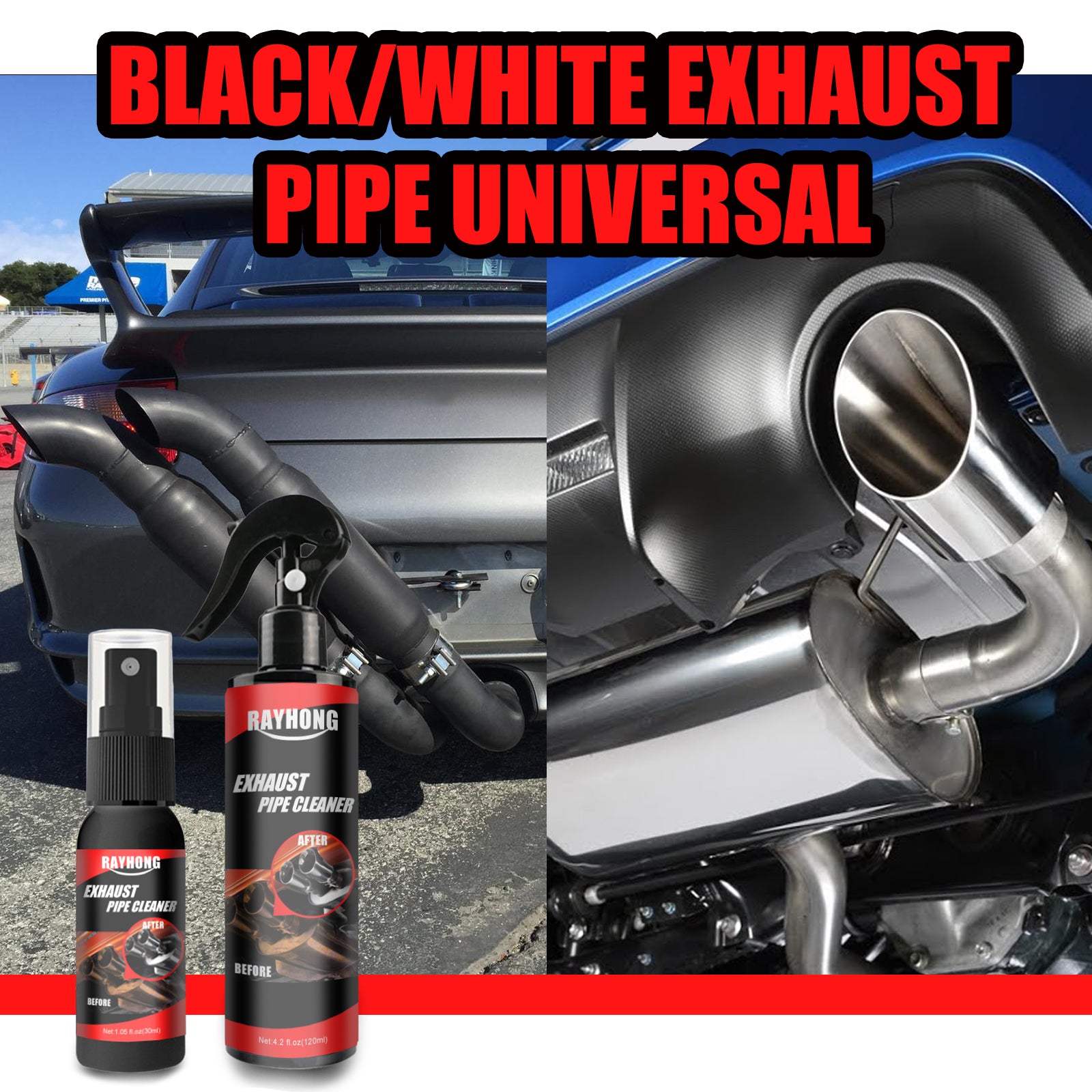 Rayhong Multi-Functional Metal Anti-Rust Cleaner For Car Exhaust Pipes (120ml Set) Exhaust Pipe Motorcycle Equipment Maintenance