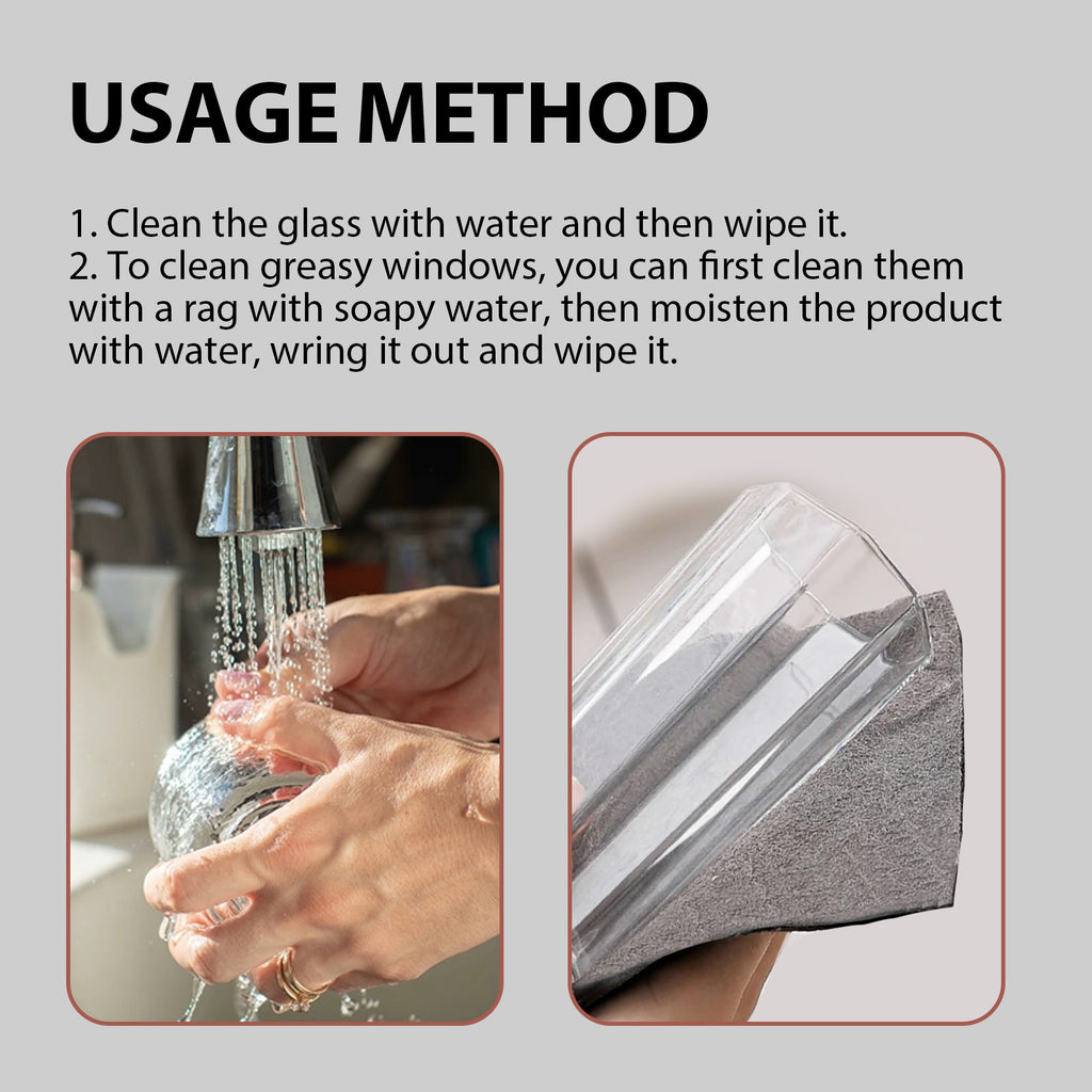 Fiber Cloth Window Cup Car Windshield Cleaner Smooth Wet And Dry Decontamination Cloth