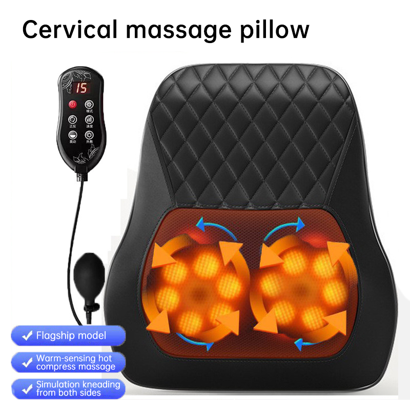 Deep Kneading Neck Shoulder Heat Relax Massage Pillow