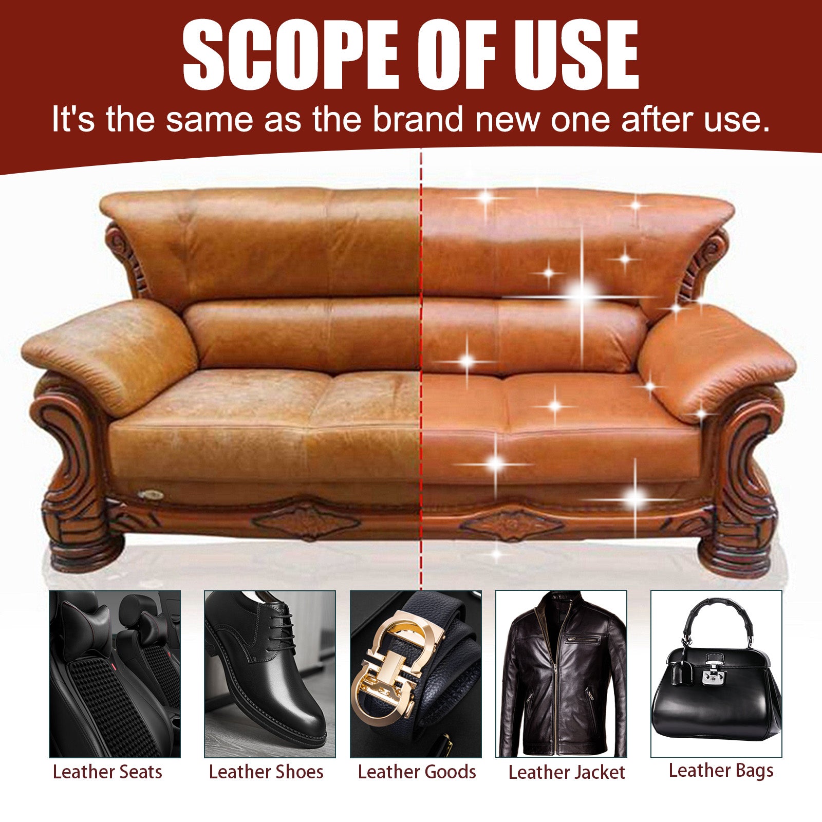 Cleaning Cream, Car Seat Instrument Panel Leather Cleaning Decontamination Maintenance Refurbishment Cream