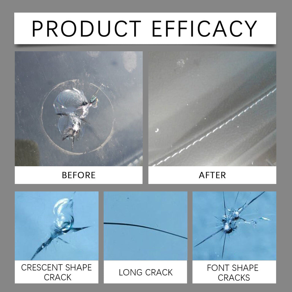 HOMONTH Windshield Crack Repair Kit, Clear Vision Automotive Front Windshield Nano Repair Solution Set